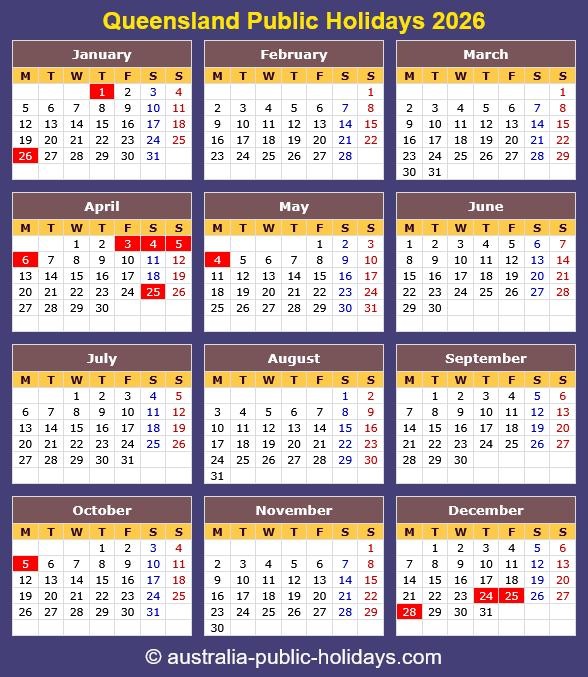 PUblic holidays 2026